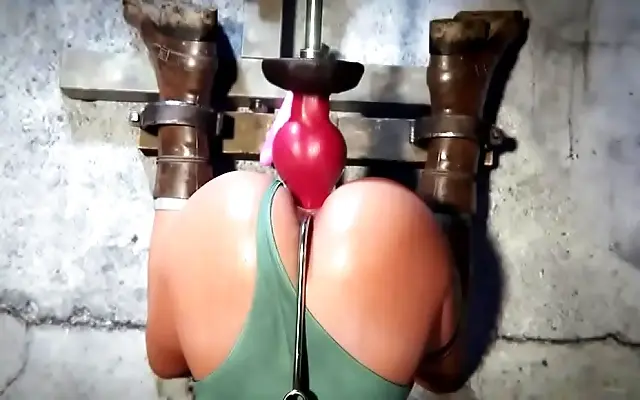 Desk Pounding Lara Croft Toyed by Sex Machine