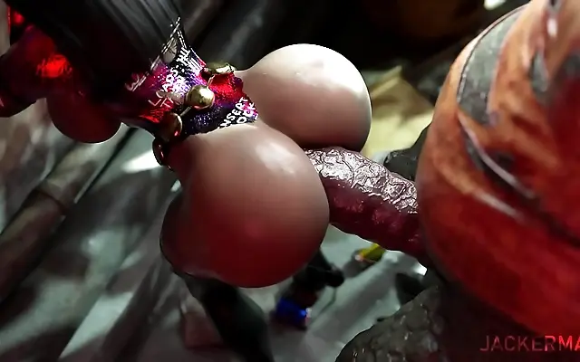 Selina's steamy 3D fantasy with a monster creampie surprise