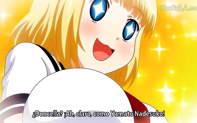 Playful blonde seductress in intense hentai action