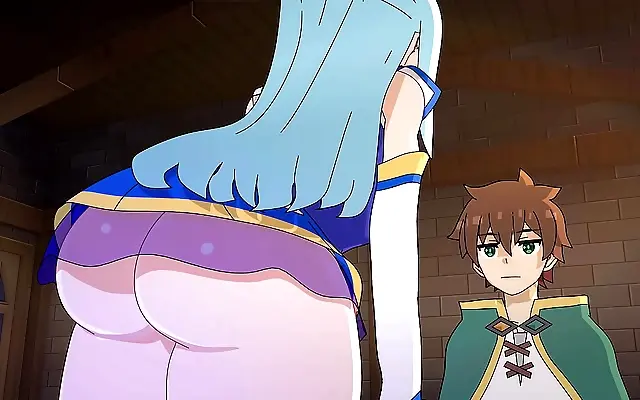 Electric night with Aqua in Konosuba 3D Hentai