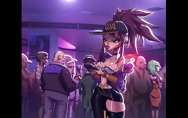 League of Legends Akali Anal Threesome with Busty Anime Girls