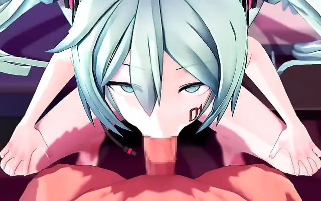 区无码 人成 码av 巨乳 Intense Hatsune Miku gives mind-blowing blowjobs in MMD animation
