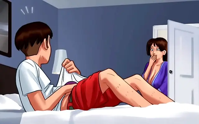 Electric Summer Nights Seduced by Her Busty Mature MILF Stepmom