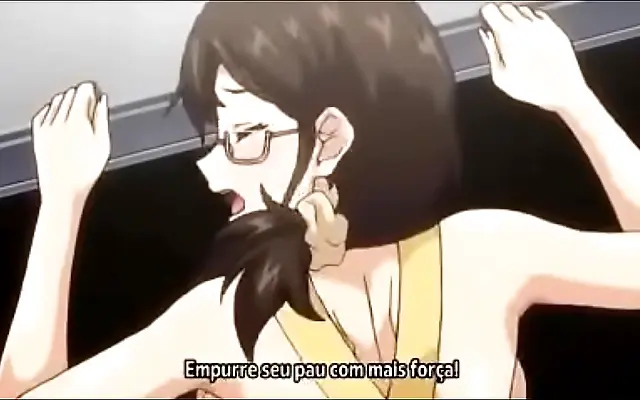 Seductive anime girl teases with erotic poses