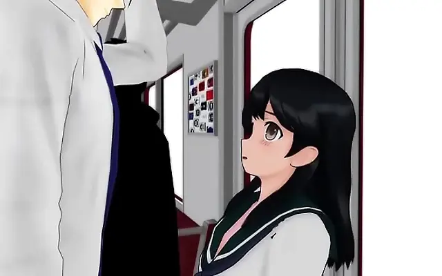 の上司 偷拍自 好硬 Electric train ride turns sultry with big-titted anime goddess