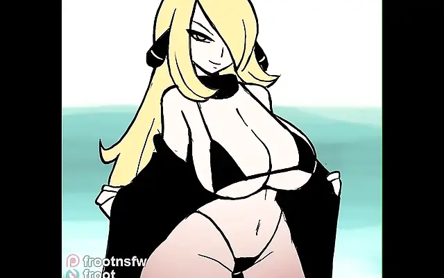 Candlelit allure as Cynthia seduces with forbidden Pok&eacute;mon passion