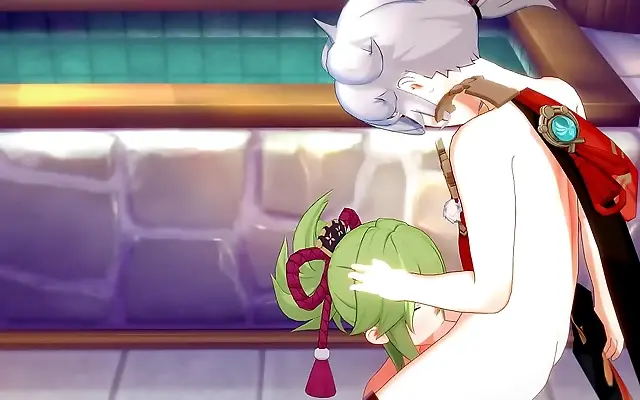 Frenzied Passion Unleashed Kazuha and Kuki Shinobu in Wild Uncensored Hentai