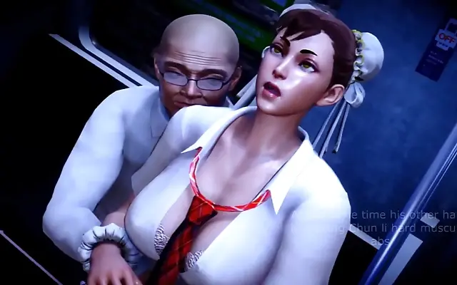 Silky thighs clench as the curvy fighter takes it deep in wild 3D anime action