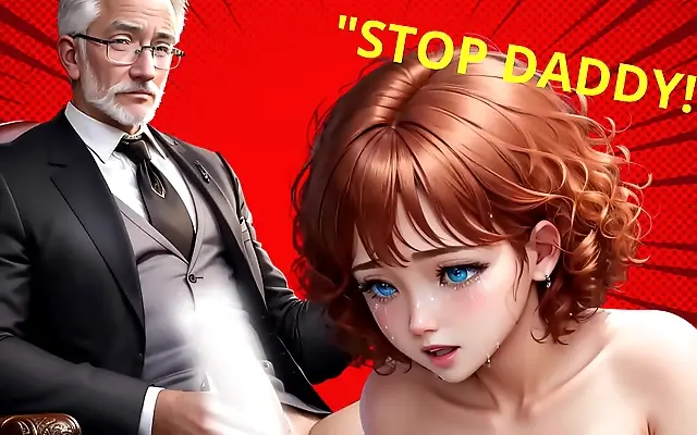 Intense step grandpa cums in virgin teen's mouth in school office