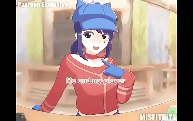 Mita takes the player's big cock in hot animated action