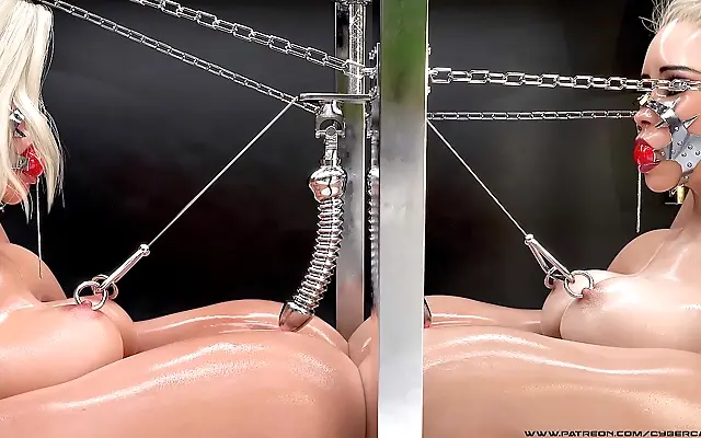 Living Room Domme Punishes Busty Blonde Thieves in BDSM 3D Seduction