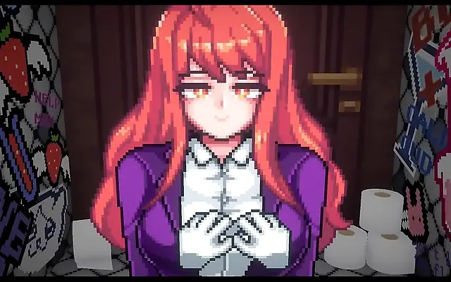 Toilet counter titfuck in best hentai pixel porn ever