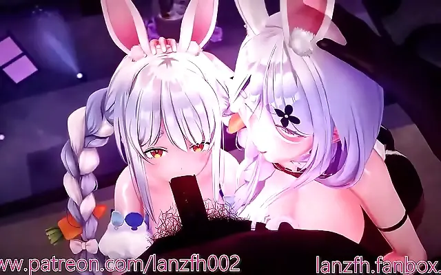 Blue Lit Room Pekora Vtuber Seduction MMD Fantasy