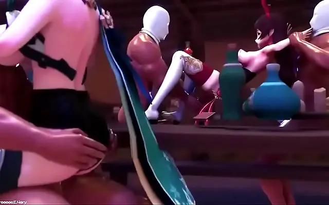 亚洲 线观看免费高清电 一卡2卡 少妇高潮 Frenzied Passion Unleashed Eula and Amber in 3D MMD Ecstasy