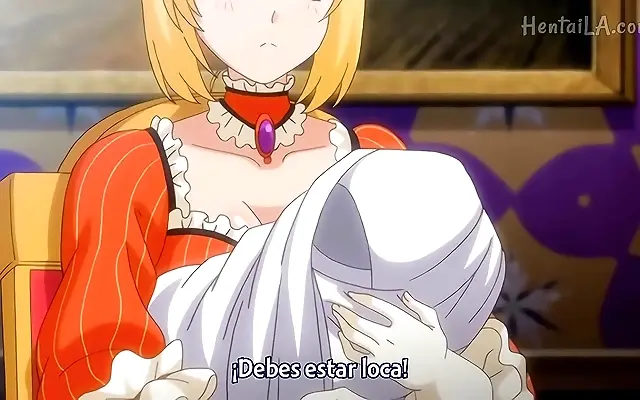 Against the shrine maiden hides from the ogre in 3D hentai play