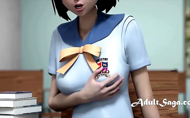 Behind the Velvet Curtain Naughty Teacher Shows Students Hentai Pleasure