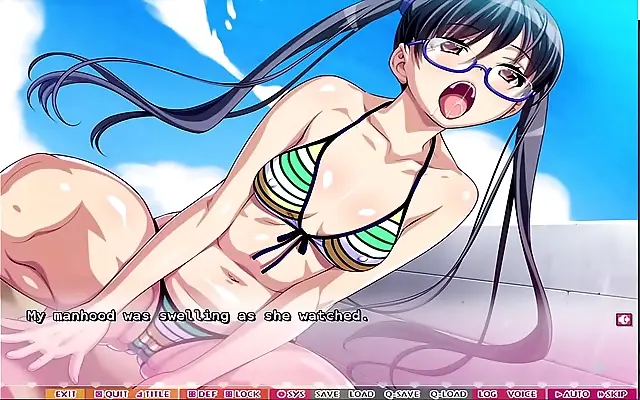 On the soft bed Iori seduces with a naughty blowjob in sexy hentai game fun