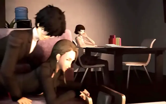 Couch gets wild with rough 3D hentai action
