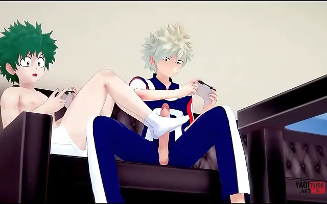 版在线 偷自 +中文 My Hero Academia 3D Hentai Bakugo and Deku's Japanese Gaming Pleasure