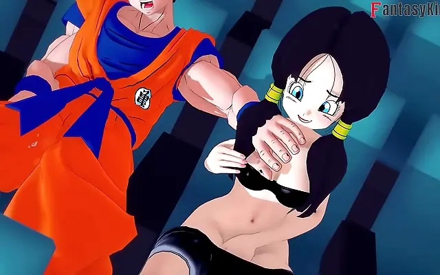 Sunlit University Hall Android 21 Catches Gohan and Android 18 in a Steamy Encounter