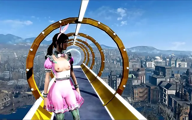 秘书 女人被 老熟女 Two cute brunettes seduce in sexy Fallout 4 fashion