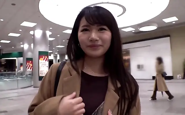 Lace Bra Tease Busty Japanese Beauty Trainee Sucks and Fucks