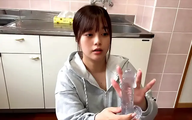 Japanese college girl craves dirty talk while pleasuring herself with a toy