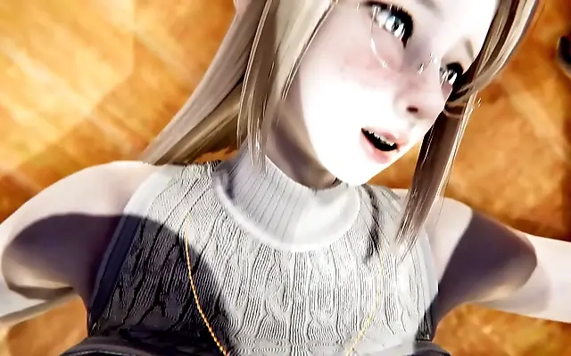Straddles her sexy elf teacher in uncensored 3D hentai action