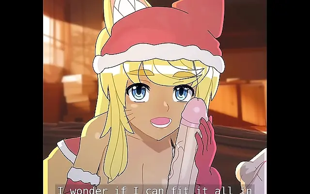 Fucking Santa's gift under the mistletoe with wild wolf passion uncensored