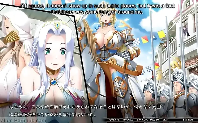 Busty babe seduces in princely visual novel