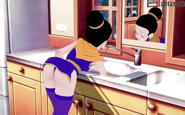 Kitchen counter action heats up with Busty Chichi in Dragon Ball Z EX 3 Part 2