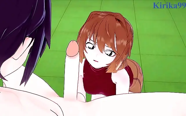 Silk curtain clings as Ai Haibara and Kazuha toy with desire in heated 3D anime passion