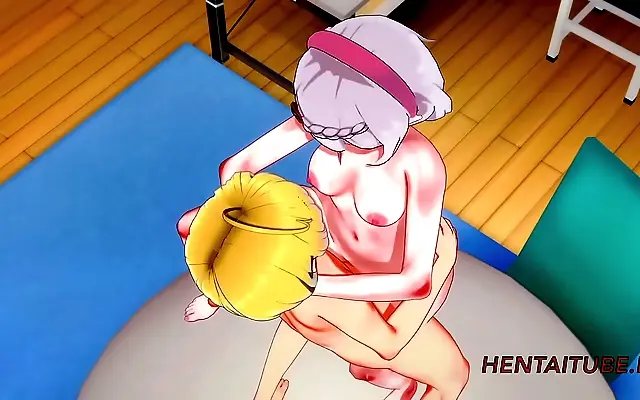 Noelle bends over the desk for Aether in wild 3D hentai gangbang