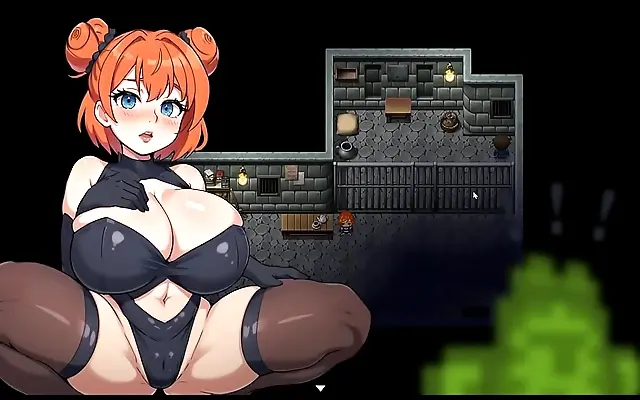 Curvy Fairy with Glittering Tattoos Stuck in the Prison Keyhole