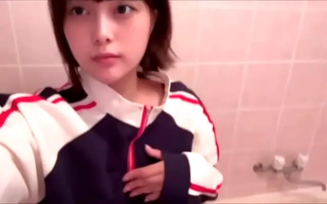 Shy Japanese student's forbidden karaoke room solo escape