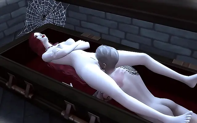 Intense vampire mistress dominates teenage lover in rough cosplay encounter