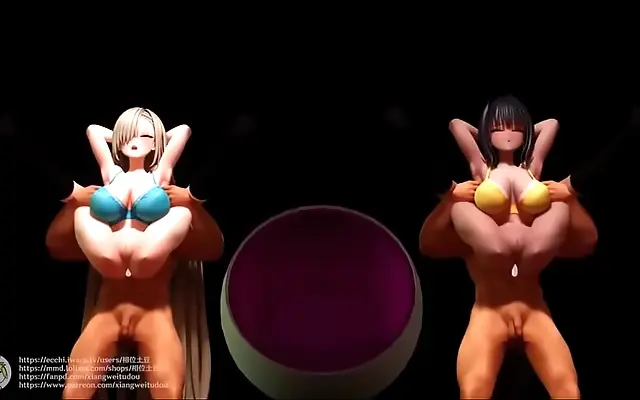 Lace Lingerie Tempts Usagi in MMD 3D Seduction