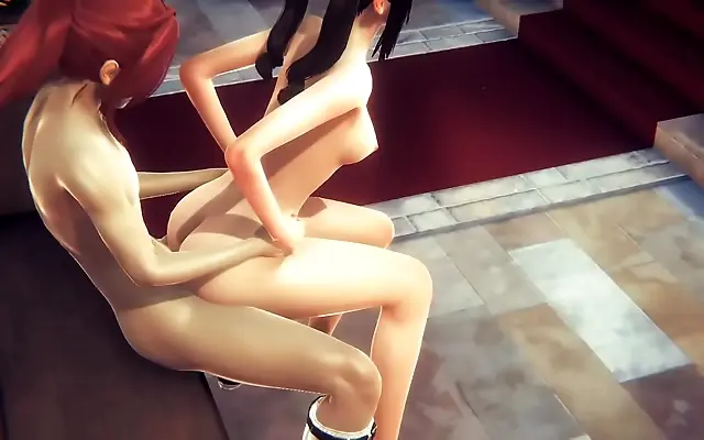Two Japanese Hentai Friends Take Turns Pleasing Yumiko in Uncensored Church Fun