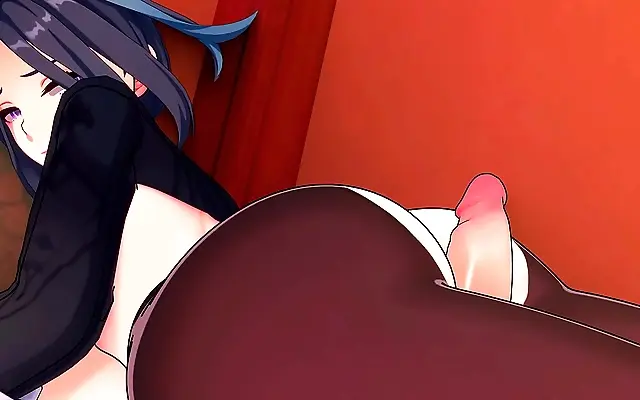 Thigh job tease in steamy hentai fantasy with curvy goddess