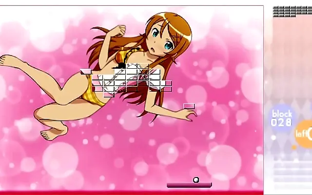 Playful Kousaka Kirino Strips While Mastering Arkanoid