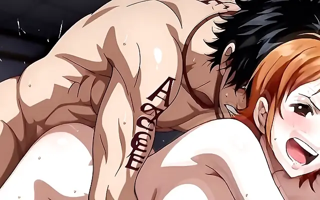 Ace and Nami steamy anime adventure in One Piece fantasy world