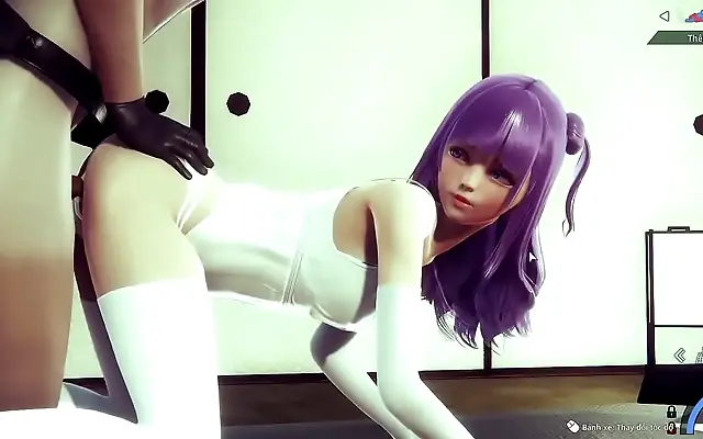 Leather-clad anime goddesses in 3D hentai action