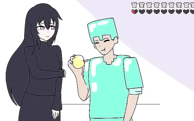 Embracing in the Nether with a sexy Latina Enderman hentai babe