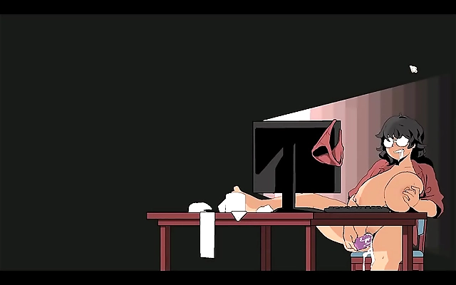 Bedroom creampie after deepthroat on anime milf with giant tits