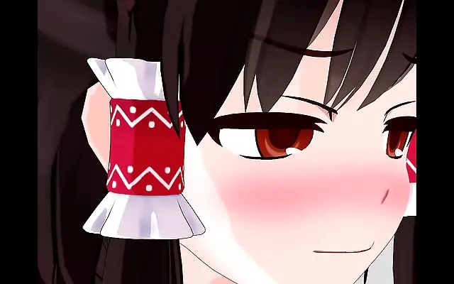 Living Room Seduction Reimu Hakurei Anime Hentai Action