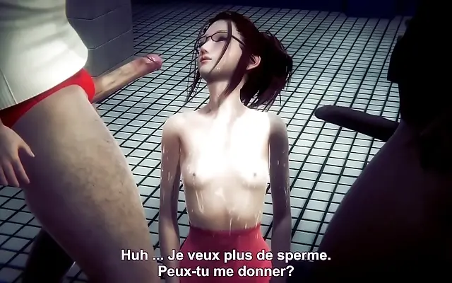 Staircase 3D Hentai Gang Bang Animation