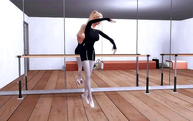 Pregnant ballerina takes trainer deep in rough anal and throat part one