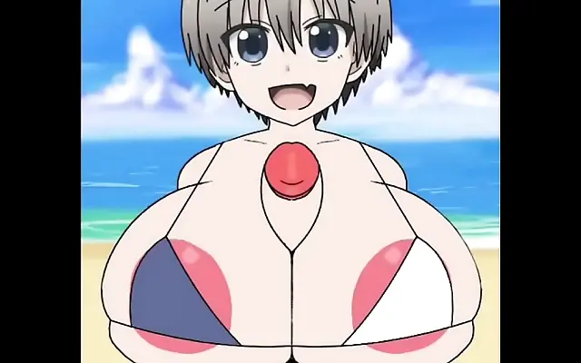 Lace top strains over her curves in this steamy anime encounter