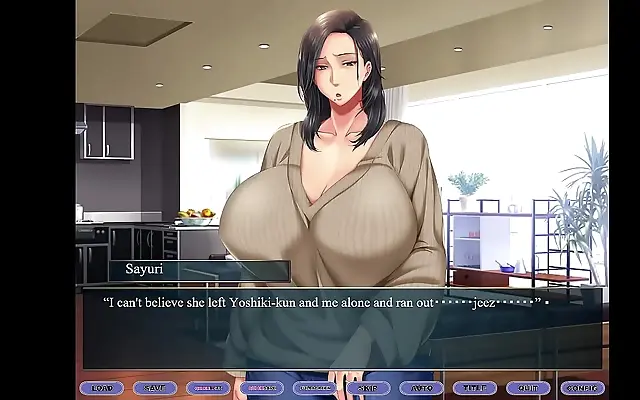 Squeezing the Milf's Tits in Kanojo no Okaa-san Ep2