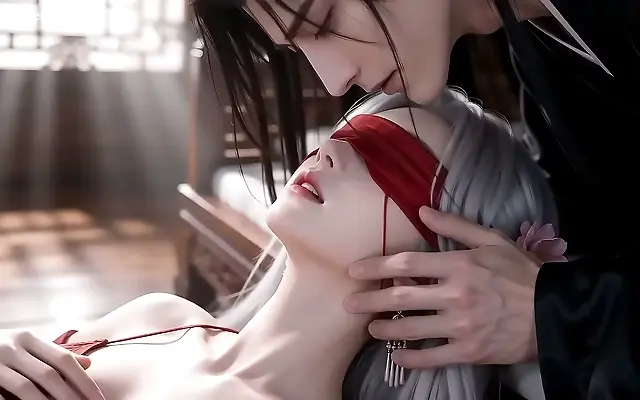 Chinese Beauty in Red Seduces with Blowjob and Cumshot